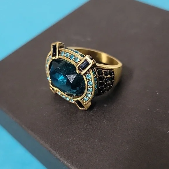 7 PIECE Heidi Daus Lavish Layers Crystal Accented Necklace Bracelet Ring Earring - Picture 6 of 16